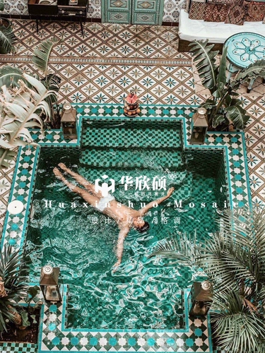 HXSPADRA Марокканский бассейн мозаичный мозаичный мозаичный мозаичный плащ Ceramics B & B Вилла бассейн пруд нижняя плитка