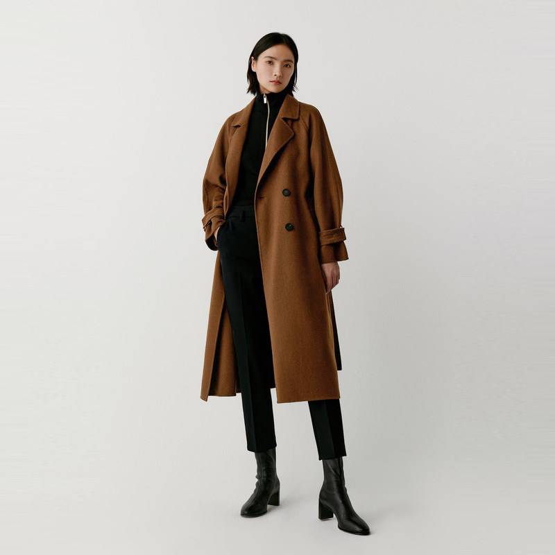 (AIR COAT) ICICLE's and women's clothing 2023 autumn and winter new wool cashmere double sided coat-Taobao