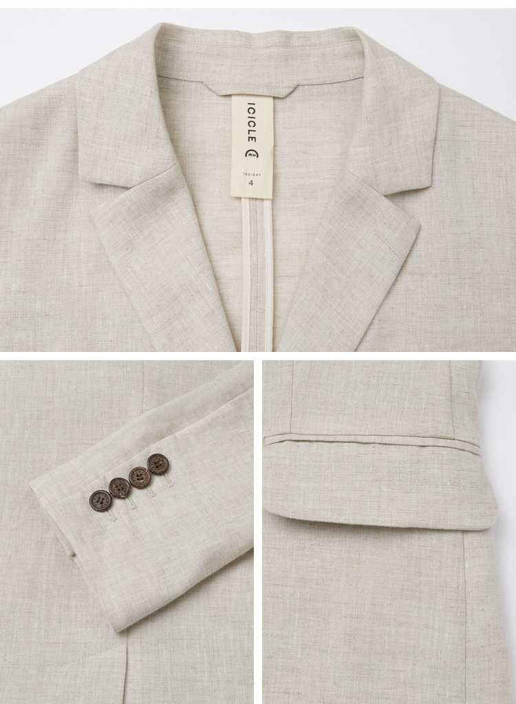 ICICLE Wo Womens 2019 Mùa xuân và mùa hè Mới đầy đủ vải lanh giản dị Blazer nữ AAAB219A02311A - Business Suit shop đầm đẹp