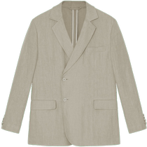 ICICLE Mens Wear 2024 Early Autumn Stonewashed Linen Plain Cloth Slant-Breasted Suit Jacket