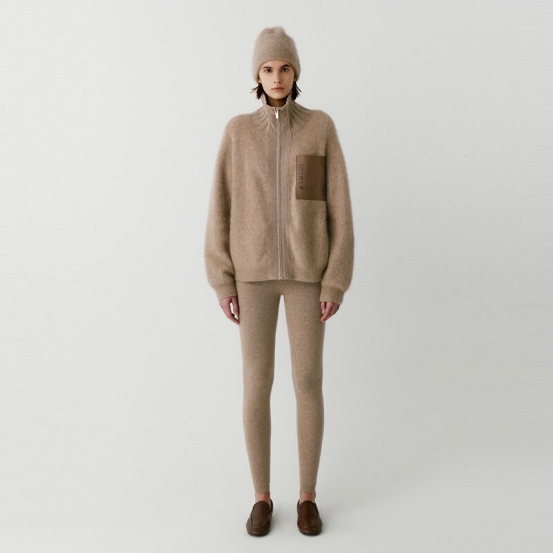 ICICLE's and women's clothing 2023 fall new primary colour cashmere lafur knit cardio-hoodie-Taobao