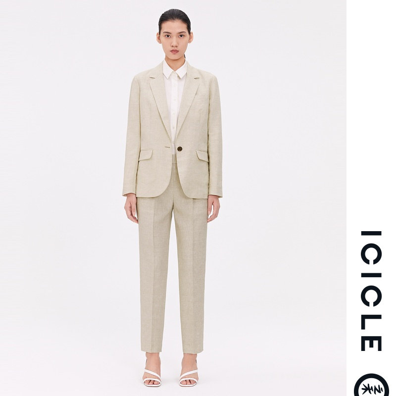 (Linen series) ICICLE Women's Linen Slacks Trousers Trousers Women's