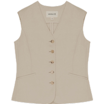 ICICLE womens 2024 summer new linen and cotton double-sided woven suit jacket vest