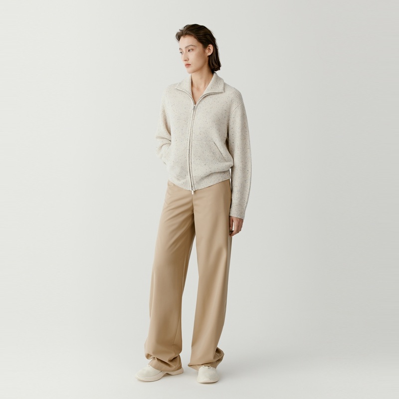 ICICLE's and women's clothing 2023 autumn and winter new cashmere idea yarn falling shoulder knitted sweatshirt-Taobao