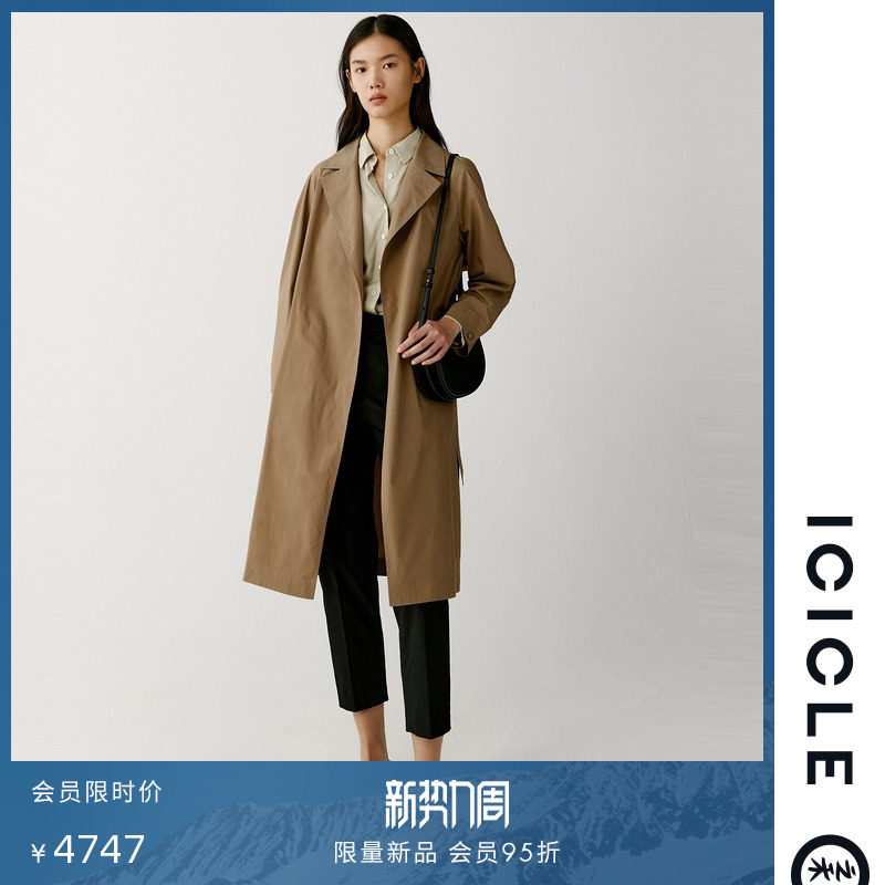 (light line of wind clothing) ICICLE's Wo Women's clothing 2022 New cotton polyester fu's light and thin wind clothes in long version of the commute