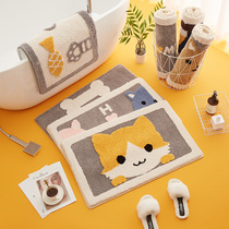 Bathroom absorbent toilet non-slip mat Carpet mat Household mat Door mat Doormat Cartoon yellow cat