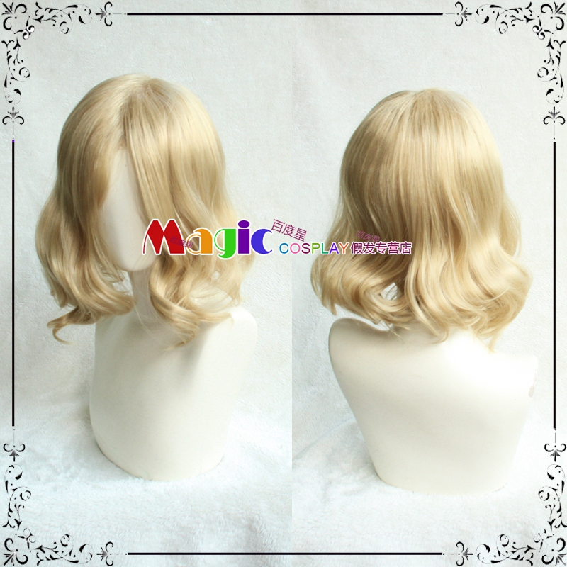 European and American Sexy Women Blonde Hair Performance Middle-Parted Pear-Shaped Curly Hair Arthur Cosplay Wig Lionheart