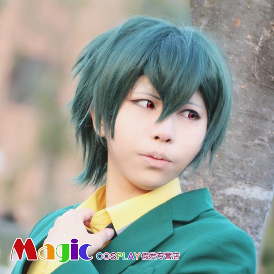 Cosplay Wig Hequan Authentic Zhen Gobi Zhengzong Zhen Ao Zhenta Tai Dark Green Reversed Short Hair