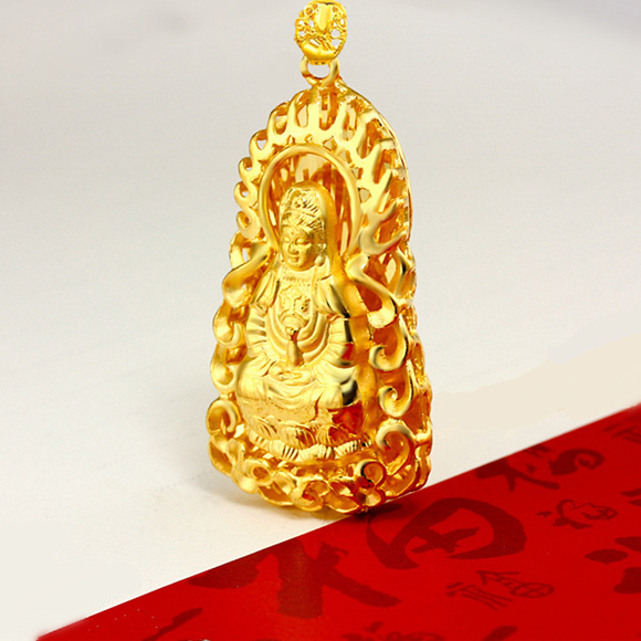 Big Ying Bodhisattva Pearl Plated Gold Men Classic Large Large Sarkin Jewelry Different Gold Without Fading Hegemonic Heavy Gold