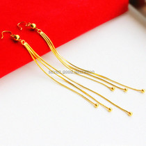 Vietnam sand gold euro coin earrings Hypoallergenic plated 24K gold ear line tassel ear buckle drop earrings Womens jewelry does not fade