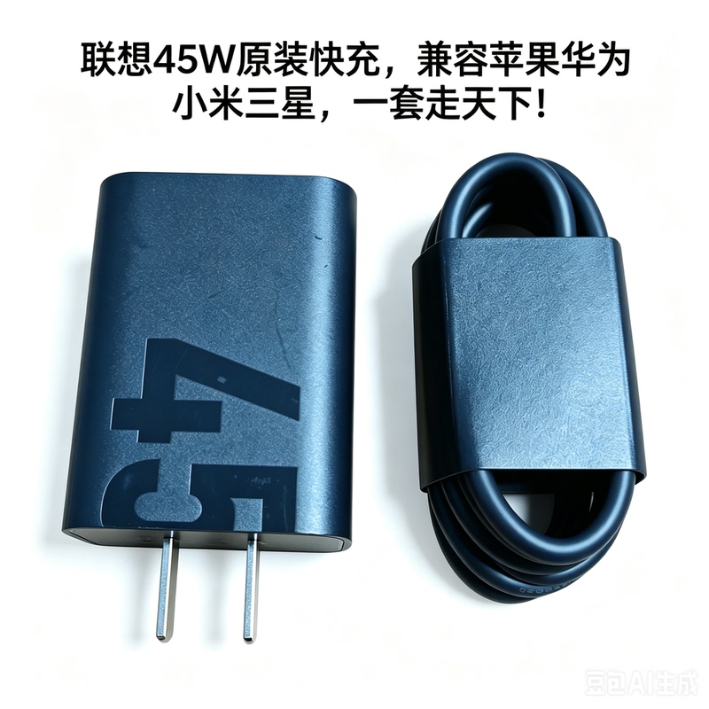 Lenovo 45W Charger Fast Charging Head Mc-458 Pd/Pps Flash Charging Charger Suitable for Apple iPhone 16 Huawei Xiaomi Samsung Honor Xiaoxin Tablet Type-C Data Cable Set