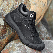 Gip Shield High Help Genuine Leather Winter Plus Suede Warm Cotton Shoes Men Climbing Shoes Outdoor Non-slip Waterproof Sports Casual