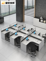 Office furniture minimalist modern partition 2 4 6 4 booth position staff desk chair combination for screen holder station