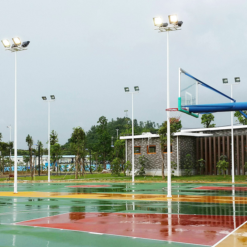 Outdoor street light high pole middle pole light 6 7 8 meters basketball court tennis court square led road light flood light waterproof