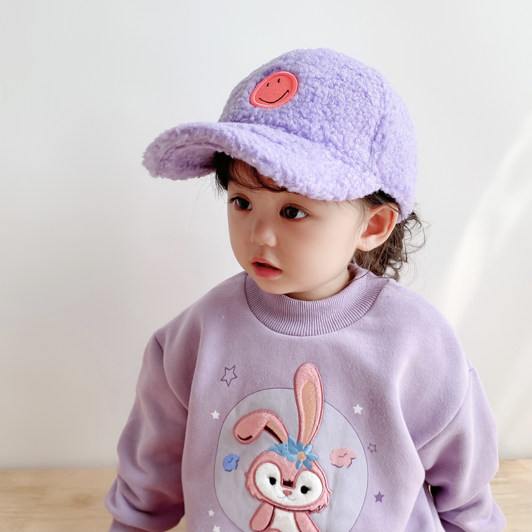 Children's hat autumn and winter ins Korean cute little girl cap to keep warm 3-6 years old baby baseball cap boys and girls
