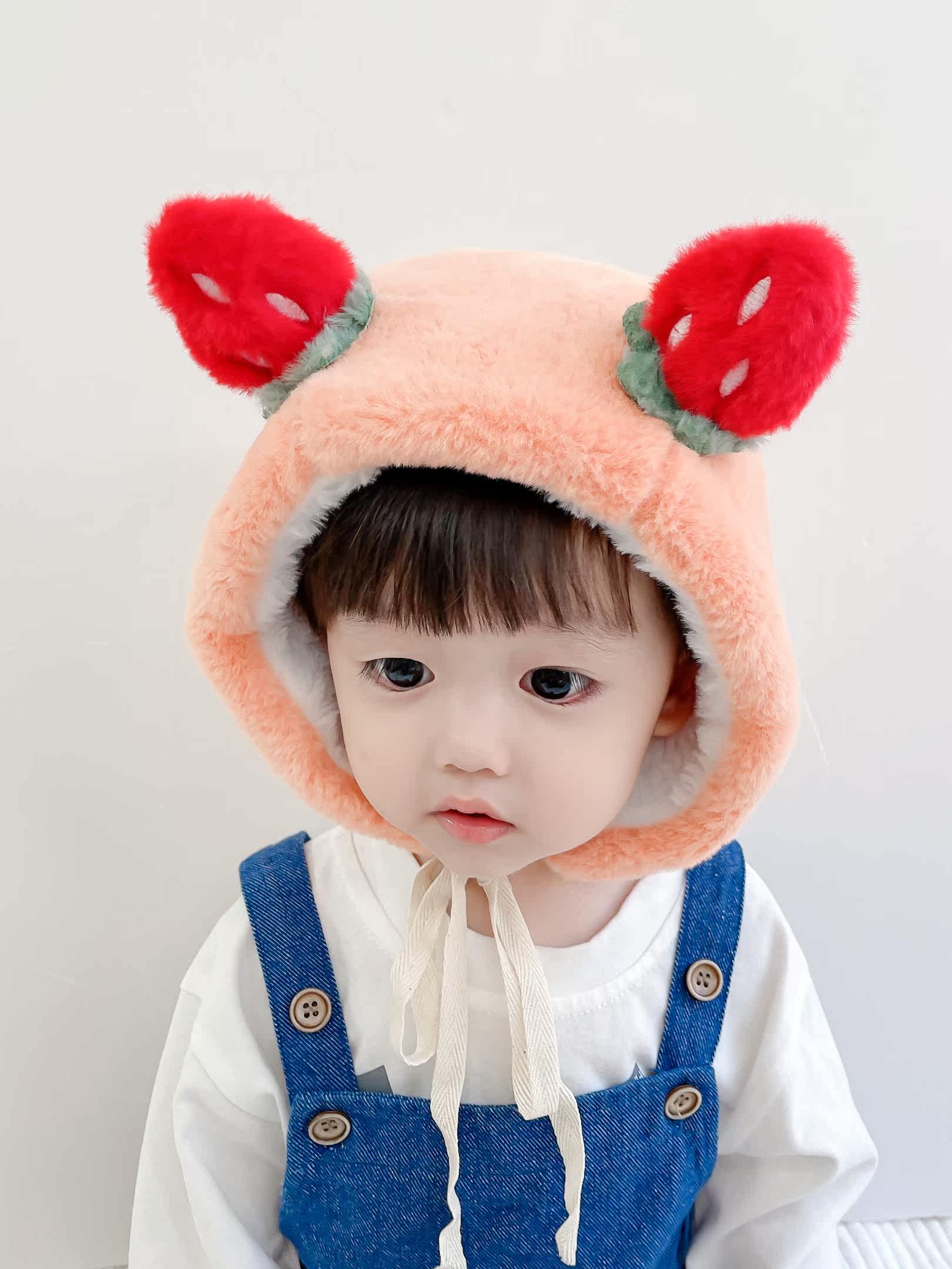 Baby warm hat winter infant Lei Feng hat plus velvet cold-proof male baby ear protection hat children's pullover hat female