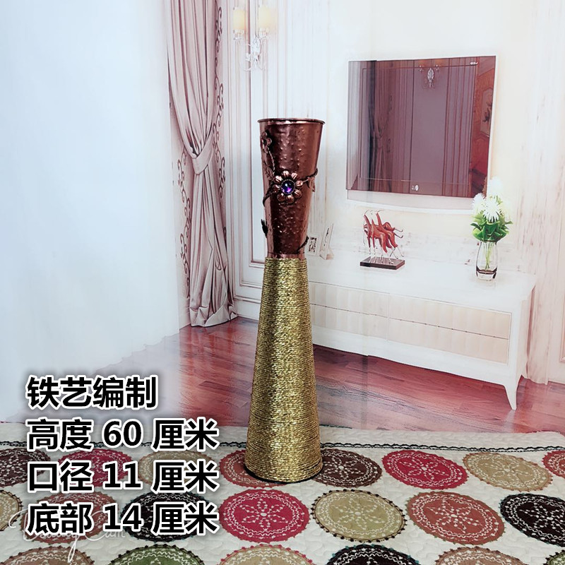 Rèn sắt đan sàn phòng khách cắm hoa trong nhà hoa khô giả hoa trang trí hoa nhựa trang trí giỏ hoa - Vase / Bồn hoa & Kệ chậu cây trong nhà