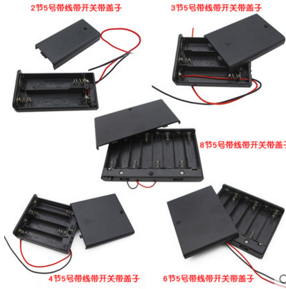 AA battery box 1 section 2 sections 3 sections 4 sections 6 sections 8 sections No. 5 with cover with switch and cable battery holder No. 5