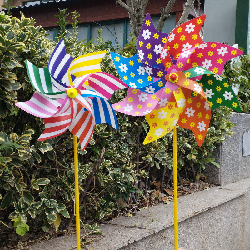 Octacolourful Windmill Plastic Eight Leaf Windmills Festival Events Scenic Area Landscaped Outdoor Kindergarten Decorated Colorful Windmills