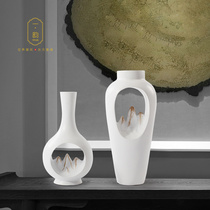 Primeyheart Creative New Chinese Zen Vase Tabletop Pendulum with Genguan Office Bogu Rack TV Cabinet