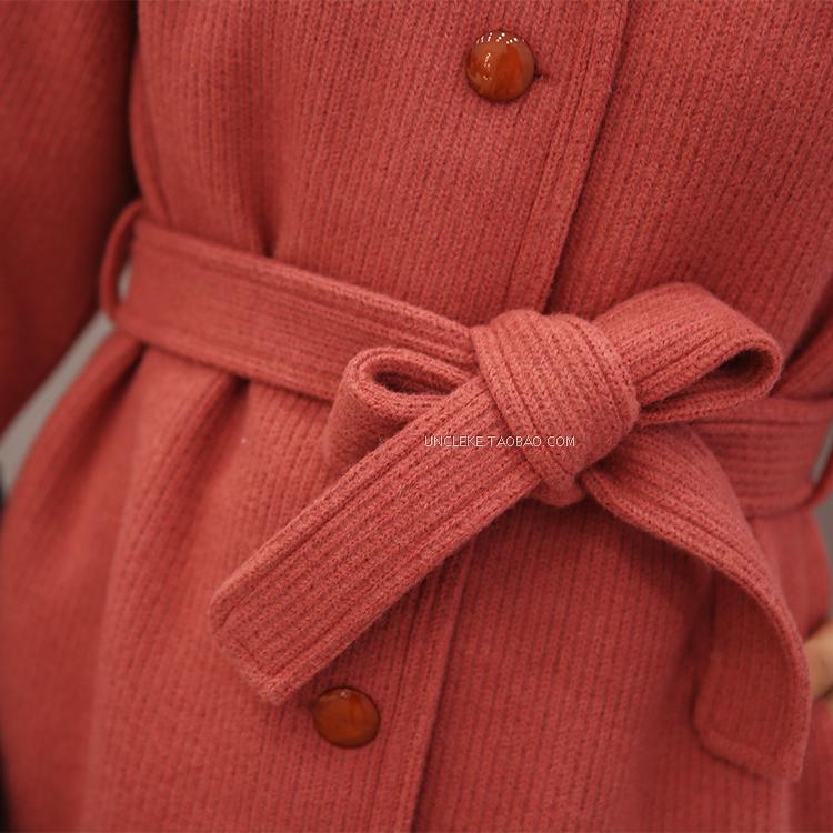 Tại chỗ chú Ke Ke Mùa thu và mùa đông retro áo len lông cừu dày ấm áp áo len dài nữ áo dạ ngắn