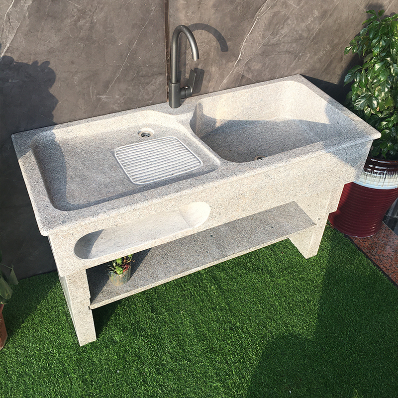 Outdoor overall marble laundry sink with washboard stone integrated laundry table balcony home stone laundry pool