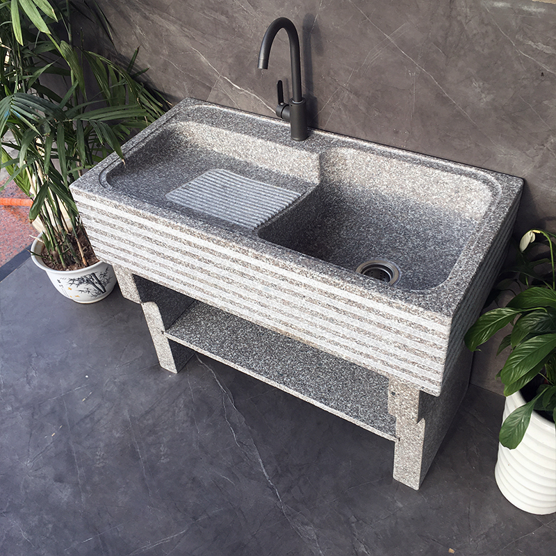 Natural granite washing trough balcony with rubber stone washing plate basin outdoor courtyard marble washing pool