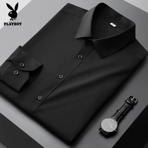 Playboy, осенняя однотонная рубашка для отдыха, облегающий крой, городской стиль