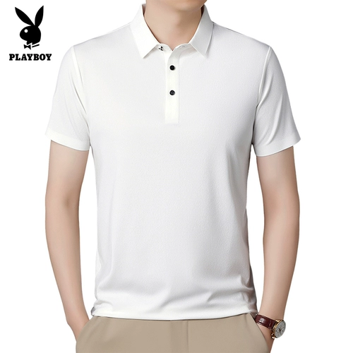 Playboy, футболка с коротким рукавом, летняя тонкая шелковая футболка polo для отдыха, короткий рукав