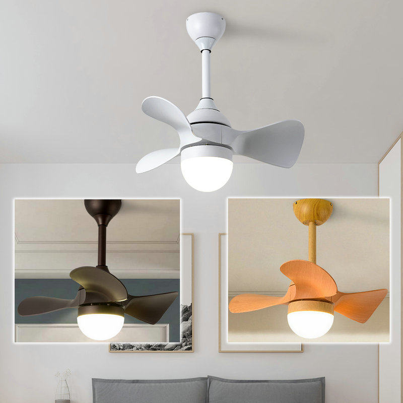 Frequency conversion mute windy Nordic dining room small ceiling fan light indoor mini fan light modern minimalist chandelia fan