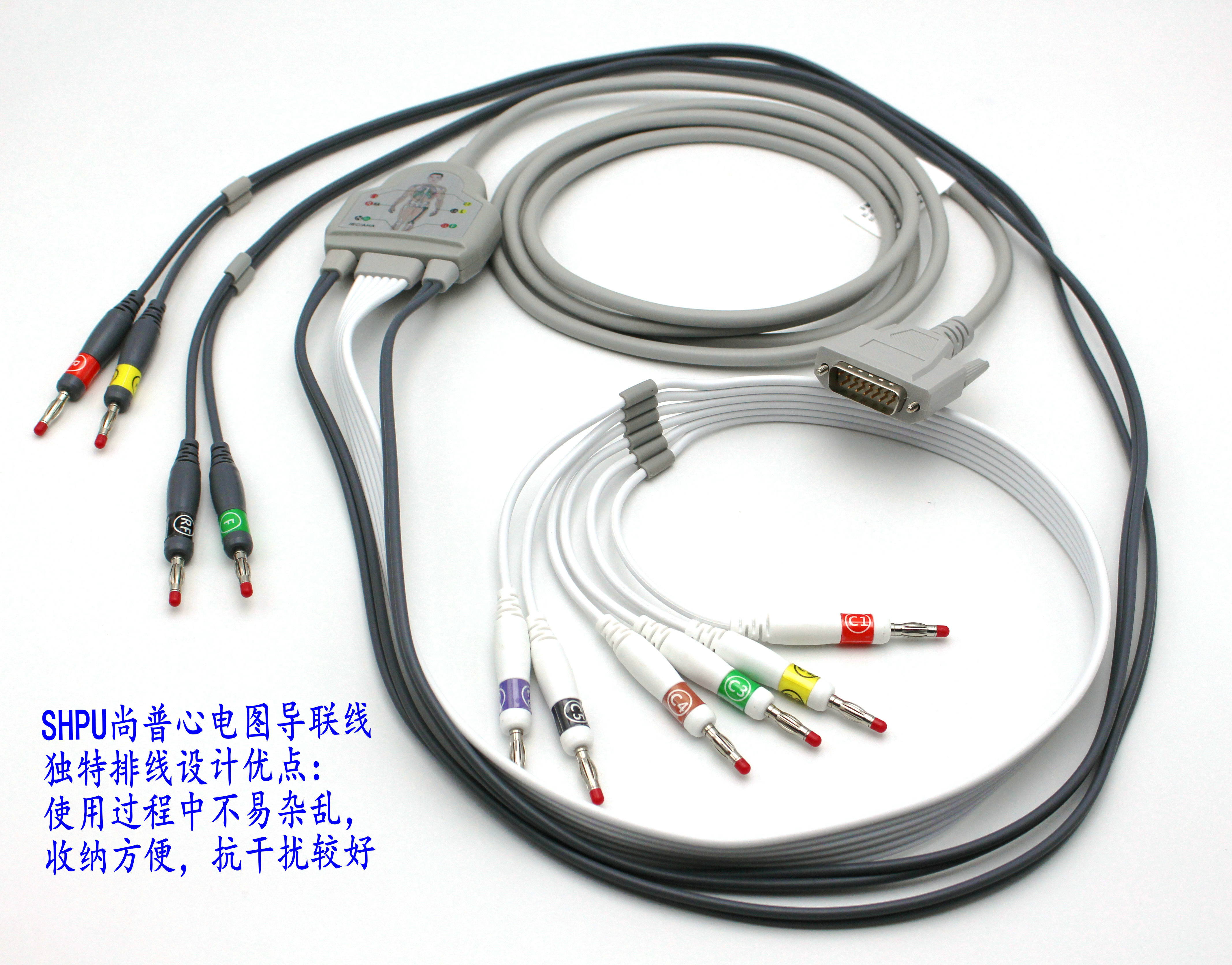 适用于理邦科曼施博瑞心电图机导联线香蕉插肢体电极线心电图配件