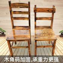Hotel Solid Wood Chair Dining Room Chair Hot Pot Table Solid Wood Leaning Back Chair Fire Boiler Shop Chair Pine Wood Retro Farmhouse Music Dining Chair
