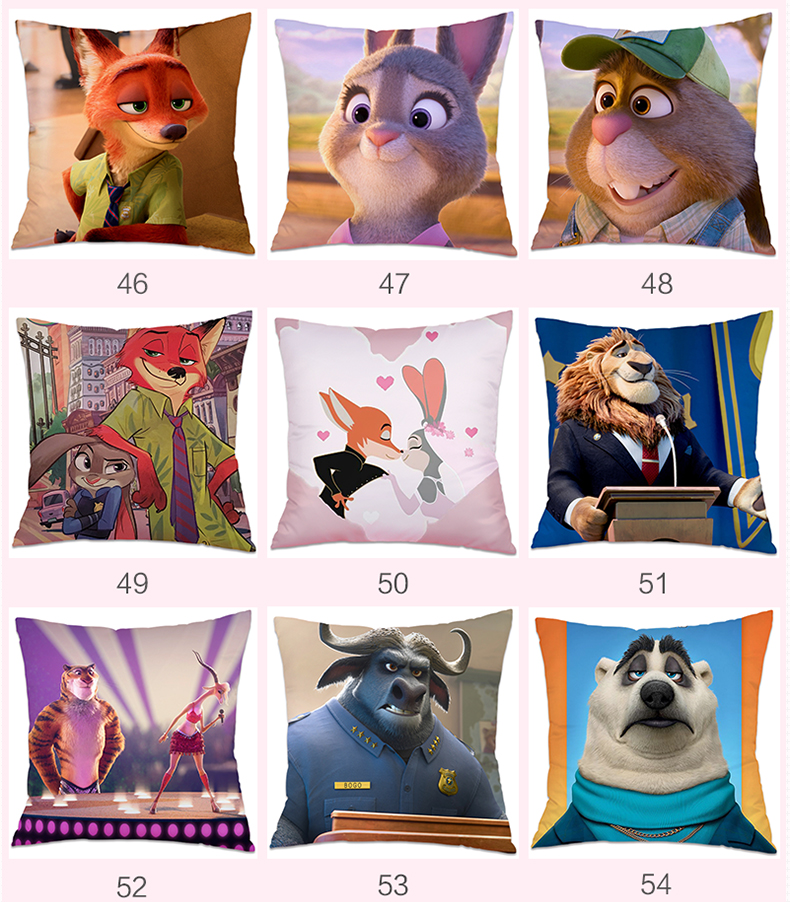 Điên Town Animal gối đứng về phía phim hoạt hình tùy chỉnh thỏ Judy Fox Nick Meng Meng đệm giường nhỏ dễ thương phim hoạt hình - Trở lại đệm / Bolsters gối tựa lưng văn phòng cao su non