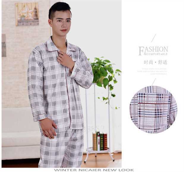 Đặc biệt cung cấp mùa đông đồ ngủ nam trung niên cotton mùa đông cha mùa thu và mùa đông trung niên phù hợp với dịch vụ nhà đồ bộ dài tay mặc nhà
