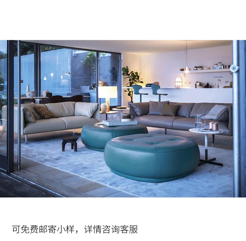 Ling Ang sofa da sang trọng Bắc Âu hiện đại tối giản bốn căn hộ nhỏ ba người là khá tốt với sofa xuống - Ghế sô pha bộ ghế sofa gỗ