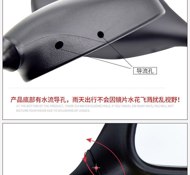 Phụ kiện xe máy Haojue Yueguan áp dụng HJ125-16E HJ150-6A Gương chiếu hậu Gương chiếu hậu - Xe máy lại gương gương xe máy gắn ở tay lái