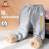 Babu Bean Boy Pants Plus Suede Thickened One Over Winter 12 Latest Outside Wearing Casual Sports Children Cotton Pants