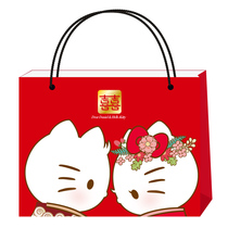 Wedding celebration wedding birthday happy Bag tote bag bag packaging shopping bag cute cartoon ins style gift bag customization