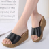 Mùa hè 2018 mới nêm dép cao gót từ giày đế bệt không thấm nước dép lê nữ Sandal