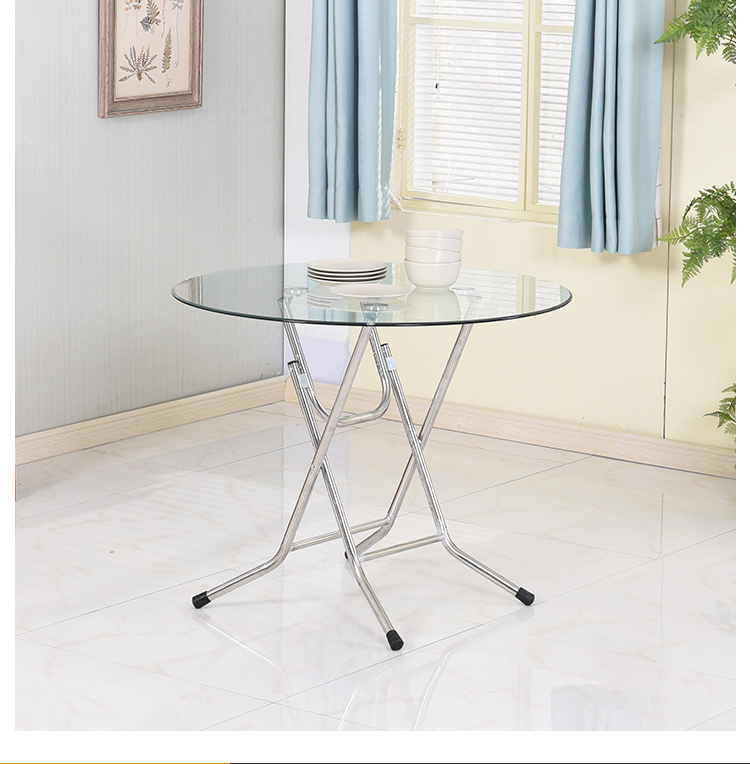 Kính cường lực gấp bàn ăn tròn bàn ăn tròn lớn bàn tròn căn hộ nhỏ nhà đơn giản vuông di động bàn - Bàn bàn học gỗ tự nhiên