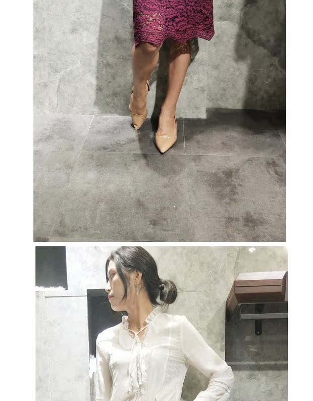Ga Âu 2018 thu mới Hàng châu Âu thời trang móc rỗng hoa cao eo túi đeo hông váy ren - Cộng với kích thước quần áo áo sơ mi nữ cao cấp