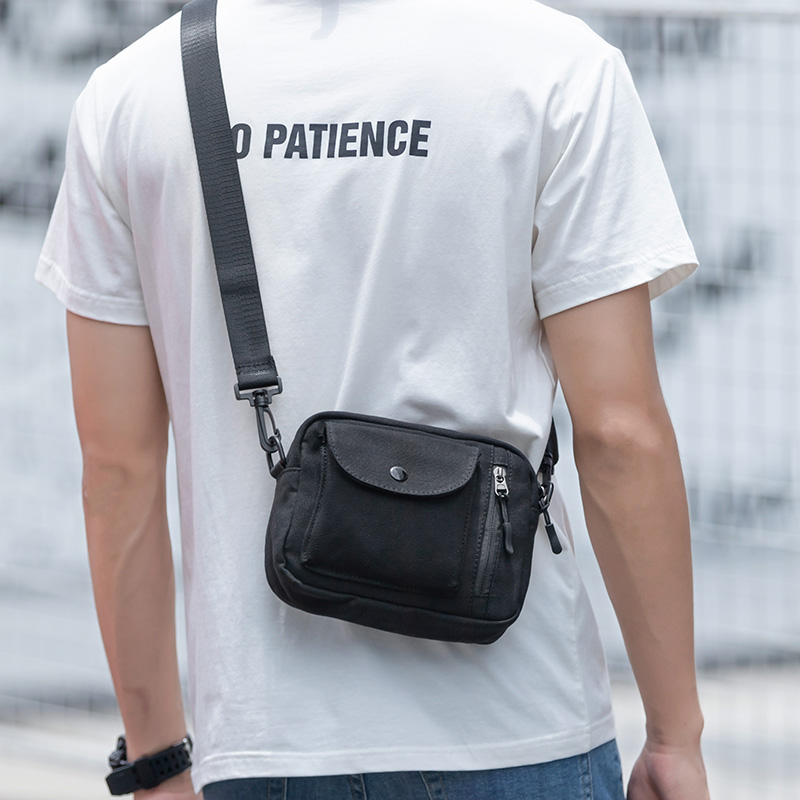 Tide Card Slanted Satchel Boys Ins Tide Pack Mini-Port Wind Han Version Student Single Shoulder Bag Woman Inclined Shoulder Canvas Shoulder Bag