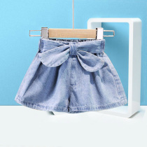 Girl Jean Shorts Summer Clothing Thin Baby Hot Bowl Girl Wear a Wat Pair Outside