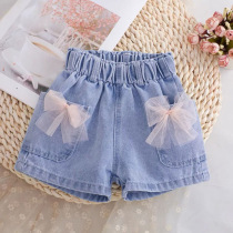 Girl jeans summer wear childhood wear shorts in childhood five-pants children baby pants summer