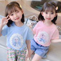Girls Short Sleeves T-shirts summer pure cotton half sleeved girl Young children dress Princess Aisha baby tops children summer dress