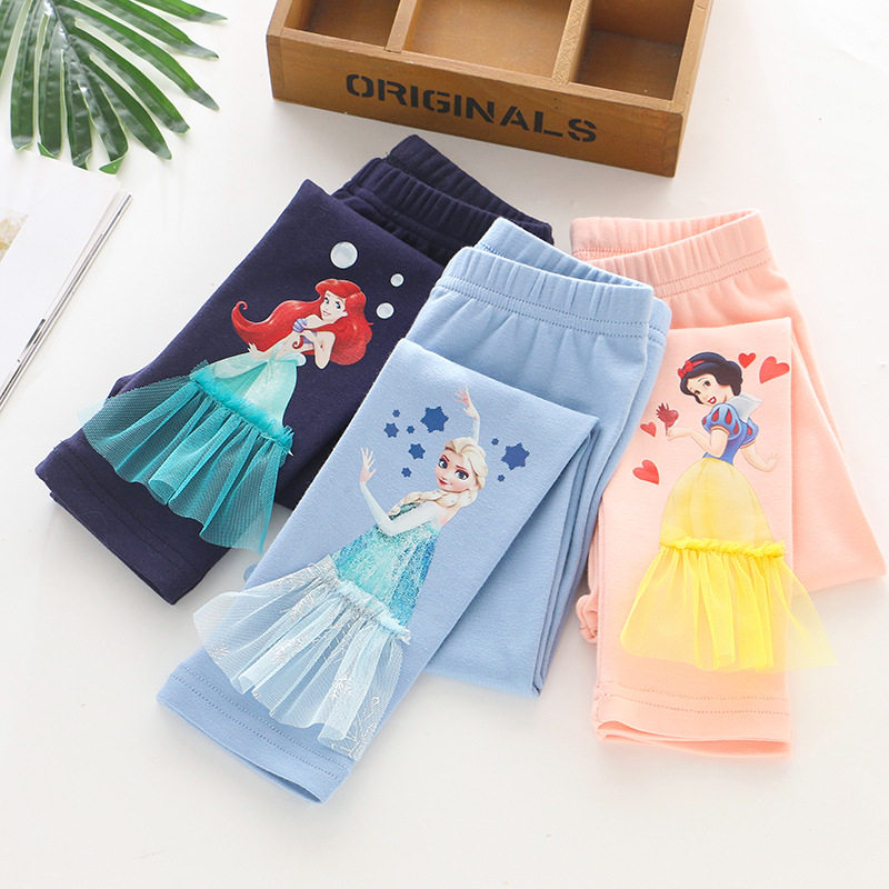 Girl Inner Lap Pants Spring Autumn Outwear Pure Cotton Children CUHK Boy Foreign Pie Pants Love Princess Baby Girl Long Pants