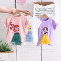 Baby t-shirt Summer cotton blouse Princess Aisha girl half-sleeve baby baby short sleeve tops summer clothing