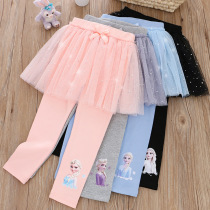 Girls pants spring and autumn skirts Princess Elsa punching pants baby children baby casual trousers