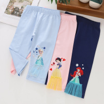 Girls punch pants summer thin cotton children Princess Aisa pants girl casual seven-minute pants baby wear outer