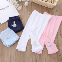 Childrens pants spring and autumn dress wearing girls punching pants baby baby casual pants Princess Aisha seven pants summer dress